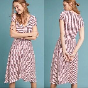 Anthropologie Maeve Paladino Textured Wrap Dress Size Small